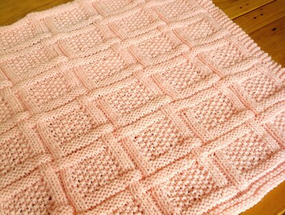 Easy woven knit & purl baby blanket