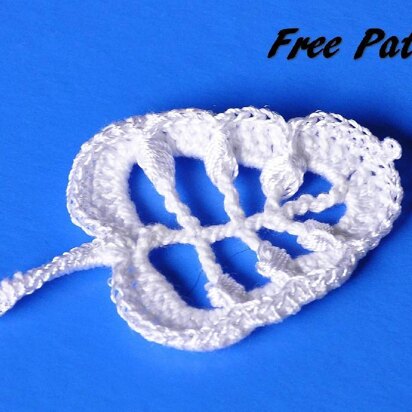 White Irish Crochet Leaf Pattern