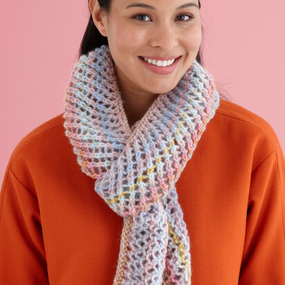 Diagonal Lacy Scarf in Lion Brand Amazing - L20140