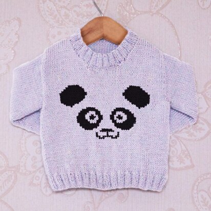 Intarsia - Panda Face Chart - Childrens Sweater