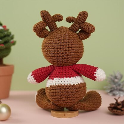 Reindeer Wearing A Snowflake Red Shirt Plush Toy Crochet Pattern