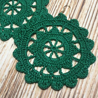 15. Green geometry earrings