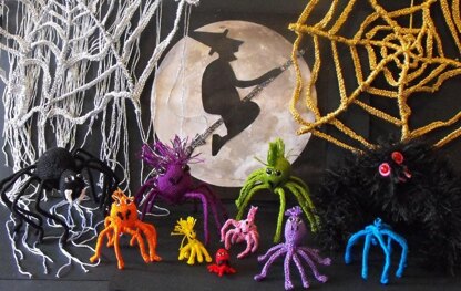 FREE Halloween Spider Family knitting pattern