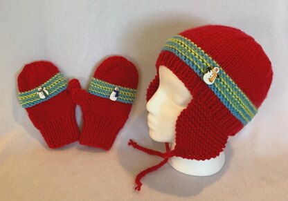 Kid’s Earflap Hat and Matching Mittens