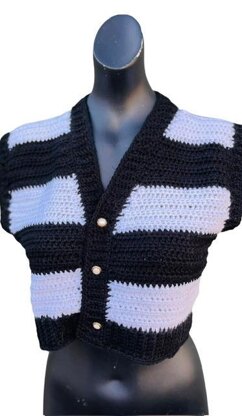 Wednesday Cropped Crochet Waistcoat