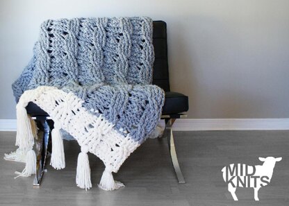 Reversible Cable Throw Blanket