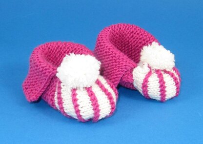 Baby Granny Bobble Stripe Slippers