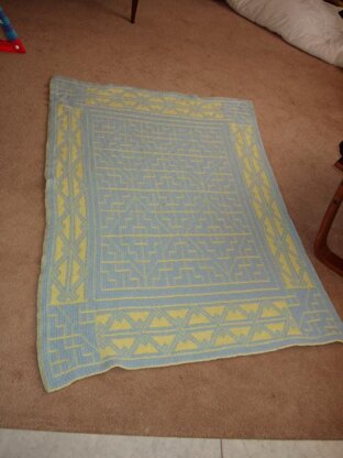Reversible Celtic Patterns Baby Blanket