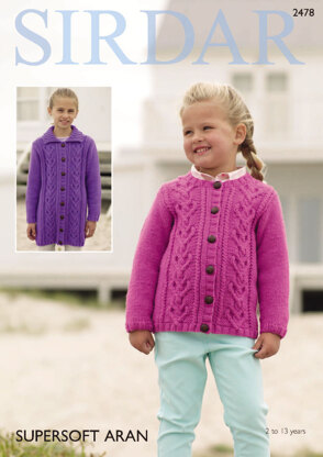 Round Neck and Flat Collared Cardigans in Sirdar Supersoft Aran - 2478 - Downloadable PDF