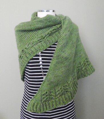 HALO Triangle Silk Lace & Brioche Shawl Wrap