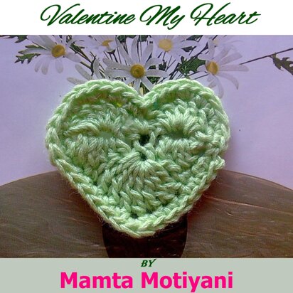 Valentine My Heart Crochet Applique Pattern