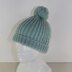 Simple Aran Fishermans Rib Bobble Beanie Hat