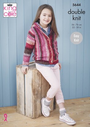 Hoodie & Cardigan in King Cole Bramble DK - 5644 - Downloadable PDF