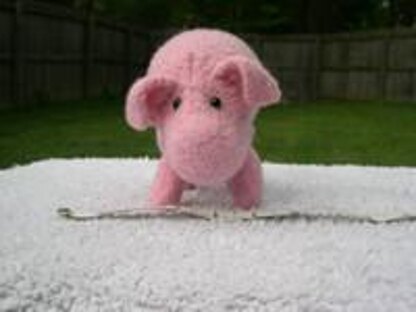 Knitted/Felted Pink Pig