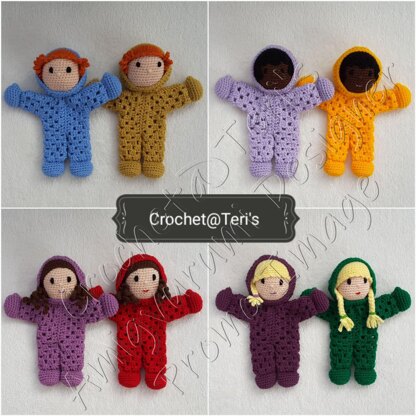 Snow Suit Granny Hexagon Doll Loveys Crochet pattern by Crochet at Teri s LoveCrafts