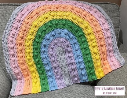 Over the Rainbobble Blanket pattern by Melu Crochet