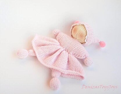 Pink Waldorf knitted girl doll for small babies