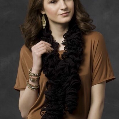 Nighttime Drama Scarf in Red Heart Boutique Sashay - LW3216