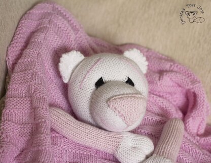 Girl Baby Bear Toy Blanket