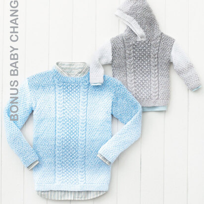 Round Neck and Hooded Sweaters in Hayfield Bonus Baby Changes DK - 4601 - Downloadable PDF
