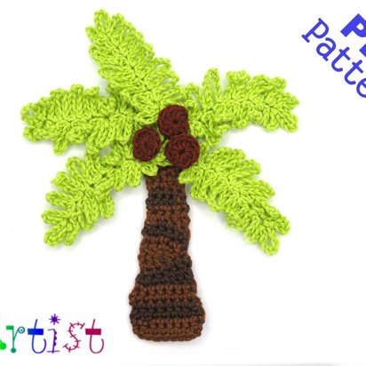 Palm tree crochet applique pattern