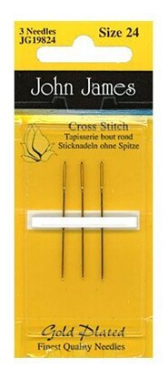 John James Size 24 Gold Cross Stitch Needles(3)