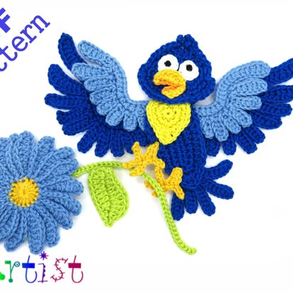 Bird crochet apllqiue pattern