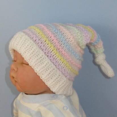 Baby Candy Stripe Topknot Pixie Hat