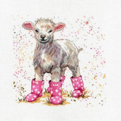 Creative World of Crafts Lottie The Lamb Cross Stitch Kit