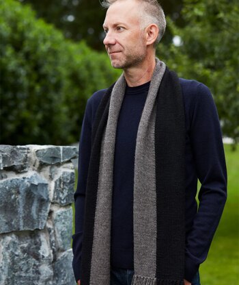 Churchmouse Studio Graphic Two-Tone Wrap & Scarf in Rowan Kid Classic/Berroco Ultra Alpaca PDF