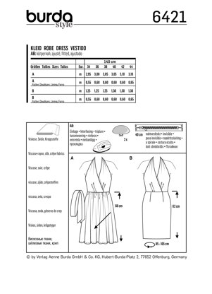 Burda Style Women's Swing Dress B6421 - Paper Pattern, Size 8-18