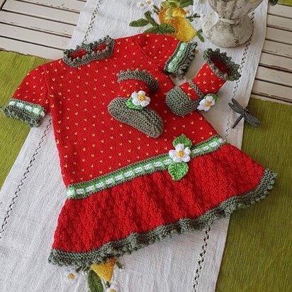 Strawberry Field Dress Set for 3 to 18 months