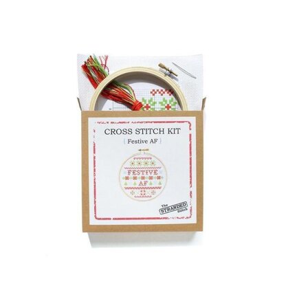 The Stranded Stitch Festive AF Cross Stitch Kit - 5 inches