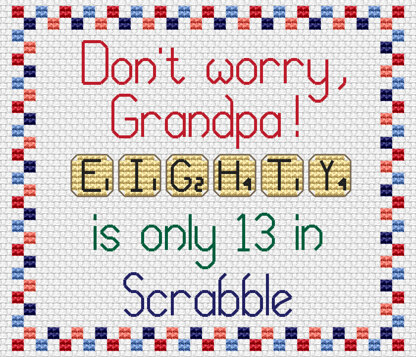 Scrabble Personalisable Any Age Cross Stitch PDF Pattern