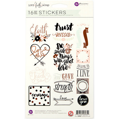 Prima Marketing Prima Love, Faith, Scrap Planner Stickers - Phrase