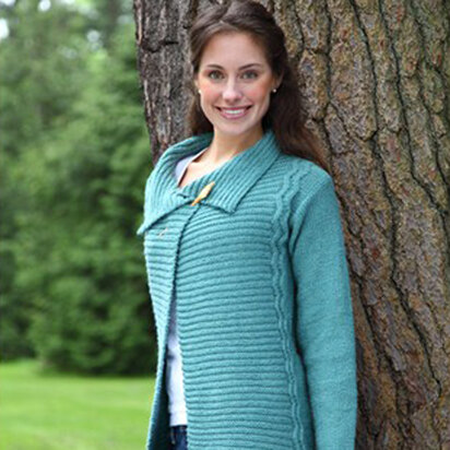388 Out of the Blue Cardigan - Knitting Pattern for Women in Valley Yarns Northampton