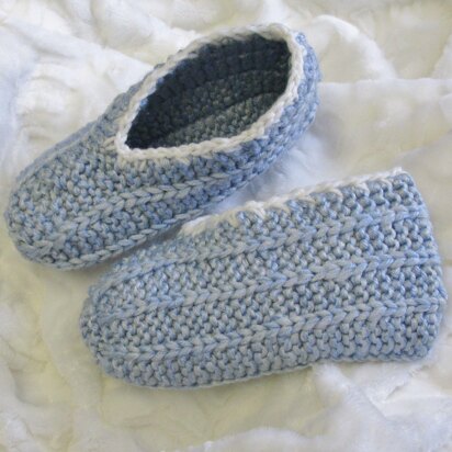 84-No-Purl Rib Stitch Slippers - knitting pattern