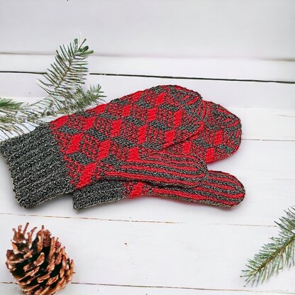 Scandinavian Cubes Mittens