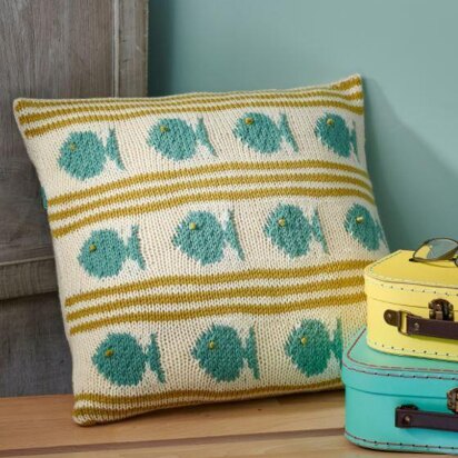 Fish and Stripes Cushion Cover
