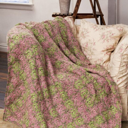 Garden Walk Throw in Caron Simply Soft and Caron Simply Soft Collection - Downloadable PDF