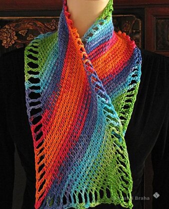 Four Peaks Scarf: Tunisian on the Bias