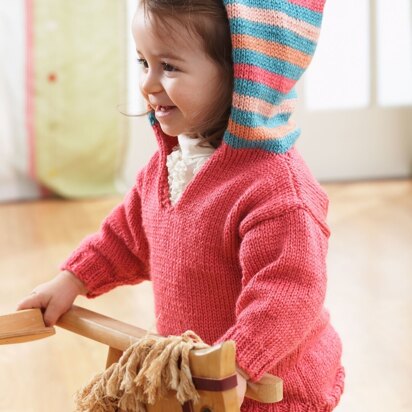 Striped Hoodie in Bernat Softee Baby Solids