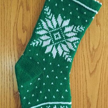 Winter Green Snowflake Stocking