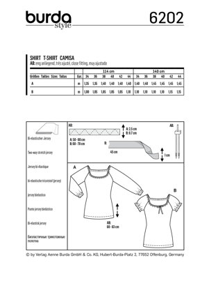 Burda Style Misses' Top with Raglan Sleeves – Ballet Scoop Neck B6202 - Paper Pattern, Size 8-18