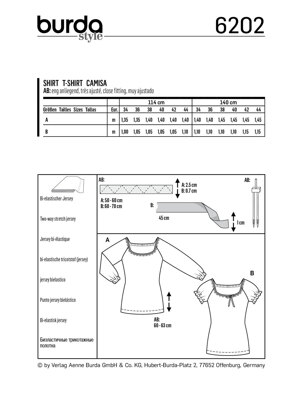 Burda Style Misses' Top with Raglan Sleeves â€“ Ballet Scoop Neck B6202 - Paper Pattern, Size 8-18