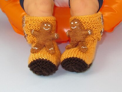 Baby Gingerbread Man Booties