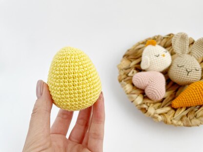 Crochet pattern Easter decorations Amigurumi Easter egg pattern Bunny Chicken Carrot Heart