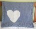 Chunky intarsia heart motif crib/pram blanket