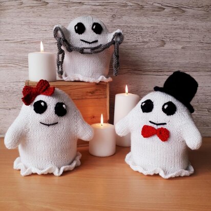 Happy Halloween Ghosts - knitting pattern