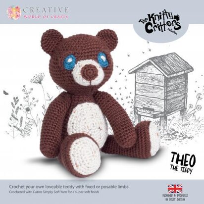 Creative World of Crafts Knitty Critters Theo der Teddybär Amigurumi Häkelset - 28 cm